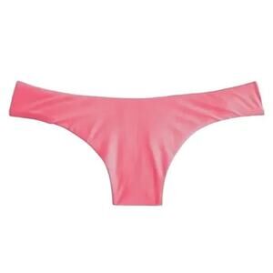 J. Crew Curved Waist Cheeky Bikini Bottom in Tropical Pink‎ Size M NWT